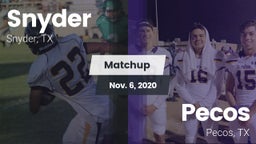 Matchup: Snyder  vs. Pecos  2020