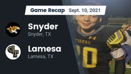 Recap: Snyder  vs. Lamesa  2021