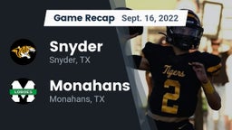 Recap: Snyder  vs. Monahans  2022