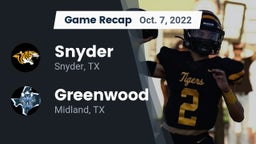 Recap: Snyder  vs. Greenwood   2022