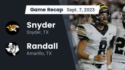 Recap: Snyder  vs. Randall  2023