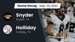 Recap: Snyder  vs. Holliday  2023