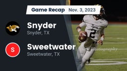 Recap: Snyder  vs. Sweetwater  2023