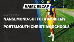 Recap: Nansemond-Suffolk Academy  vs. Portsmouth Christian 2016