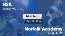 Matchup: Nansemond-Suffolk vs. Norfolk Academy 2016
