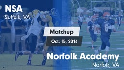 Matchup: Nansemond-Suffolk vs. Norfolk Academy 2016