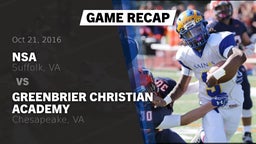 Recap: NSA vs. Greenbrier Christian Academy  2016