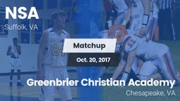 Matchup: Nansemond-Suffolk vs. Greenbrier Christian Academy  2017