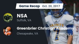 Recap: NSA vs. Greenbrier Christian Academy  2017