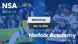 Matchup: Nansemond-Suffolk vs. Norfolk Academy 2018