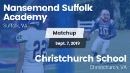 Matchup: Nansemond-Suffolk vs. Christchurch School 2019