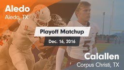 Matchup: Aledo  vs. Calallen  2016