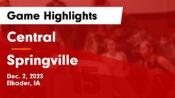 Central  vs Springville  Game Highlights - Dec. 2, 2023