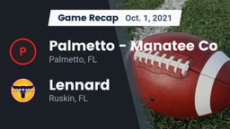 Recap: Palmetto  - Manatee Co vs. Lennard  2021