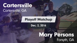 Matchup: Cartersville High vs. Mary Persons  2016