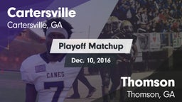 Matchup: Cartersville High vs. Thomson  2016