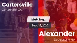 Matchup: Cartersville High vs. Alexander  2020