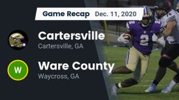 Recap: Cartersville  vs. Ware County  2020