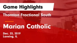 Thornton Fractional South  vs Marian Catholic  Game Highlights - Dec. 23, 2019
