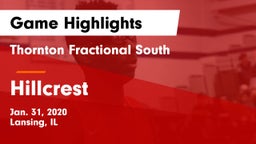 Thornton Fractional South  vs Hillcrest  Game Highlights - Jan. 31, 2020