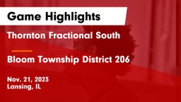 Thornton Fractional South  vs Bloom Township  District 206 Game Highlights - Nov. 21, 2023