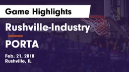 Rushville-Industry  vs PORTA Game Highlights - Feb. 21, 2018