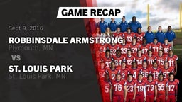 Recap: Robbinsdale Armstrong  vs. St. Louis Park  2016
