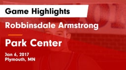 Robbinsdale Armstrong  vs Park Center  Game Highlights - Jan 6, 2017