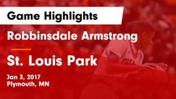 Robbinsdale Armstrong  vs St. Louis Park  Game Highlights - Jan 3, 2017