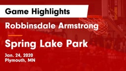 Robbinsdale Armstrong  vs Spring Lake Park  Game Highlights - Jan. 24, 2020