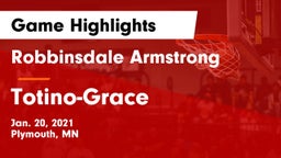 Robbinsdale Armstrong  vs Totino-Grace  Game Highlights - Jan. 20, 2021