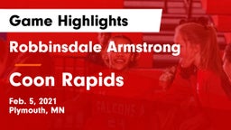 Robbinsdale Armstrong  vs Coon Rapids  Game Highlights - Feb. 5, 2021