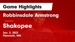Robbinsdale Armstrong  vs Shakopee  Game Highlights - Jan. 3, 2023