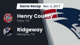 Recap: Henry County  vs. Ridgeway  2017