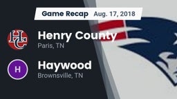 Recap: Henry County  vs. Haywood  2018
