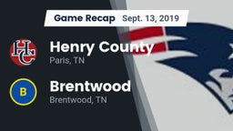 Recap: Henry County  vs. Brentwood  2019
