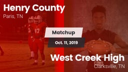 Matchup: Henry County High vs. West Creek High 2019