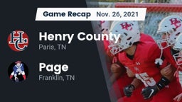 Recap: Henry County  vs. Page  2021