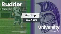 Matchup: Rudder  vs. University  2017