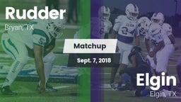 Matchup: Rudder  vs. Elgin  2018