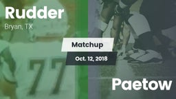 Matchup: Rudder  vs. Paetow 2018