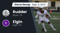 Recap: Rudder  vs. Elgin  2019
