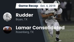 Recap: Rudder  vs. Lamar Consolidated  2019