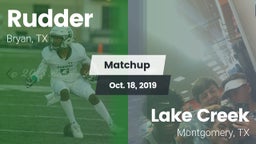 Matchup: Rudder  vs. Lake Creek  2019