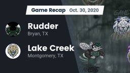 Recap: Rudder  vs. Lake Creek  2020