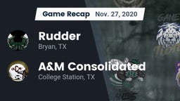Recap: Rudder  vs. A&M Consolidated  2020
