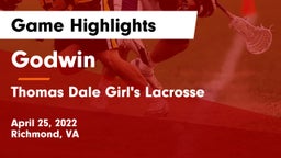 Godwin  vs Thomas Dale Girl's Lacrosse Game Highlights - April 25, 2022