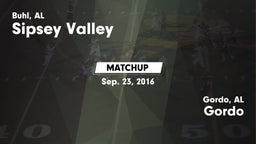 Matchup: Sipsey Valley High vs. Gordo  2016