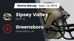 Recap: Sipsey Valley  vs. Greensboro  2019