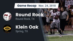 Recap: Round Rock  vs. Klein Oak  2018